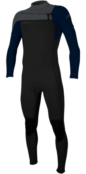 2026 O'Neill Mens Hammer 3/2mm Chest Zip Wetsuit 4926 - Black / Abyss / Graphite